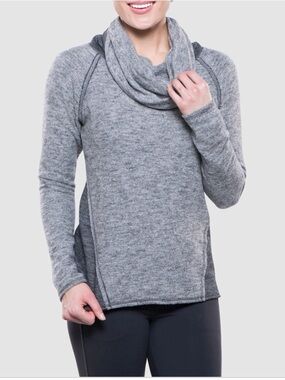 KUHL Women's Viola Nova Pullover Cowl Neck Blue Heathered size Small